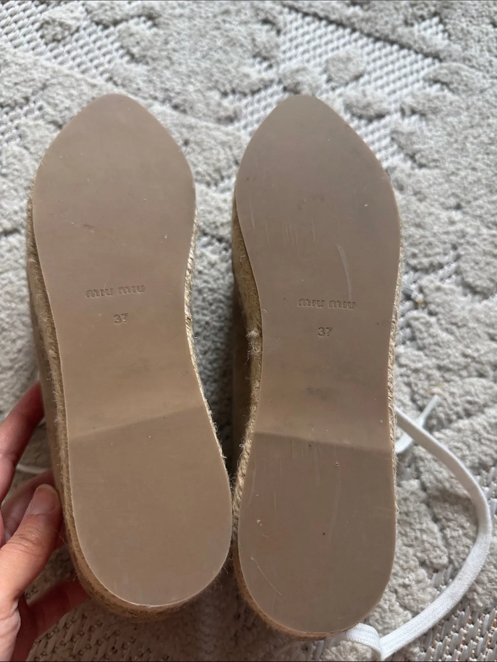 Miu Miu Taupe Suede Lace-Up Sneakers with White Laces